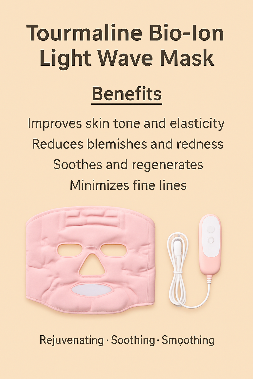 Tourmaline Bio-Ion Light Wave Mask,
